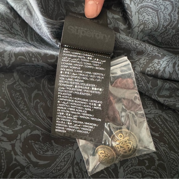 BNWOT Superdry wool peacoat is army green - size xs - Picture 12 of 13